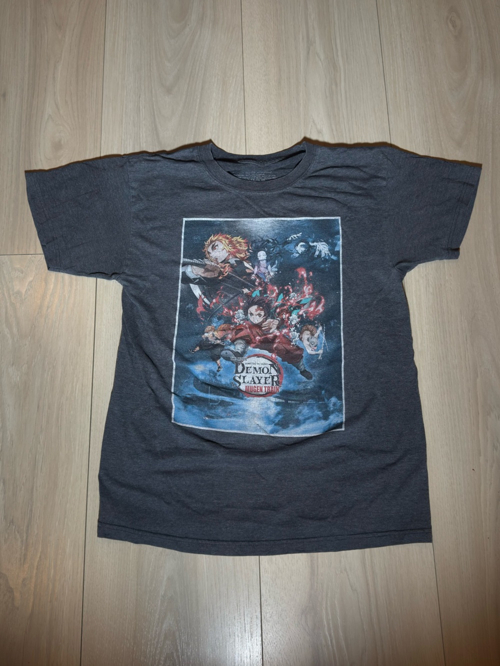 Demon Slayer Graphic Tee - Charcoal Print - Large